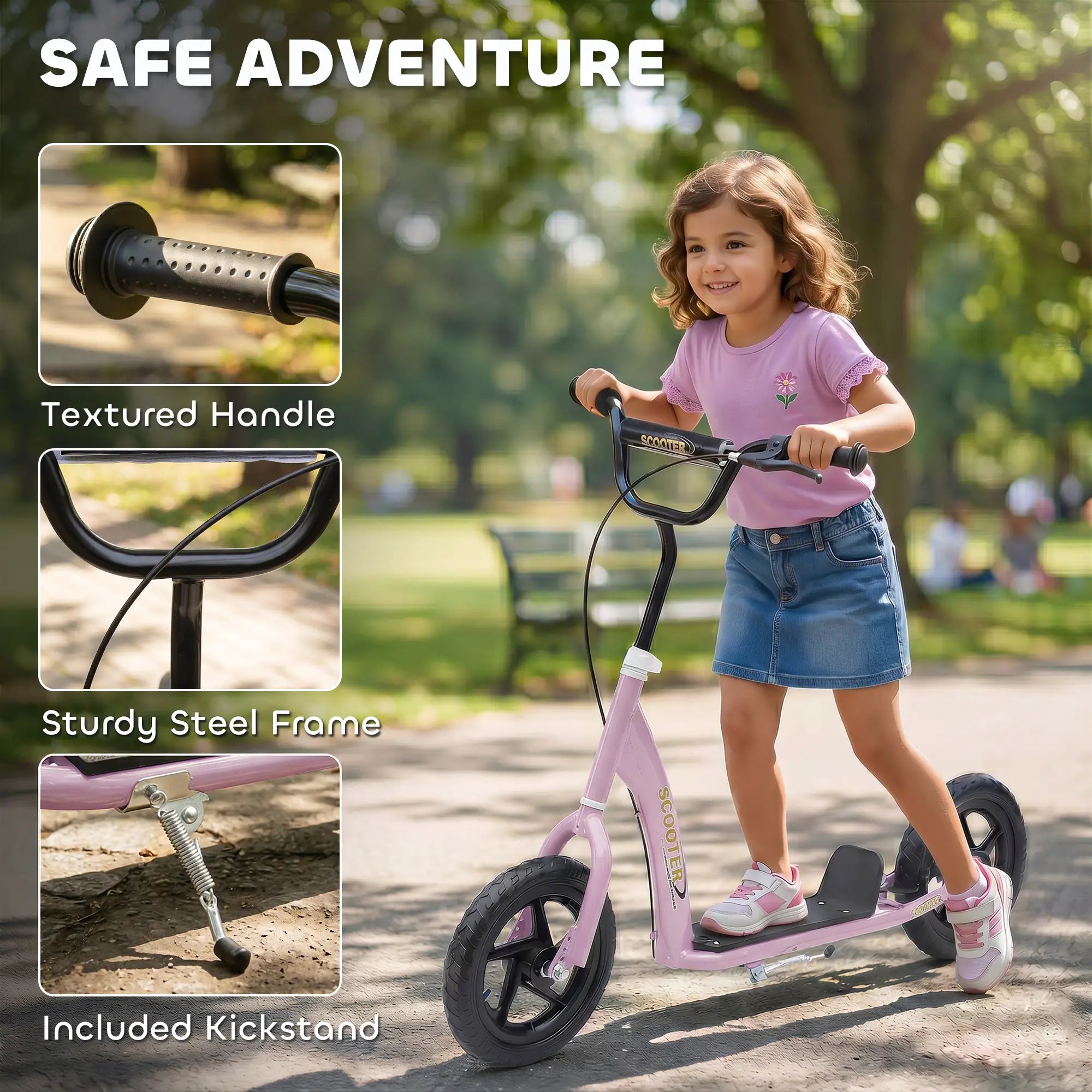 Kids Scooter Bike, 12'' Tire, for 5-12 Year Old, Pink Scooters at Gallery Canada