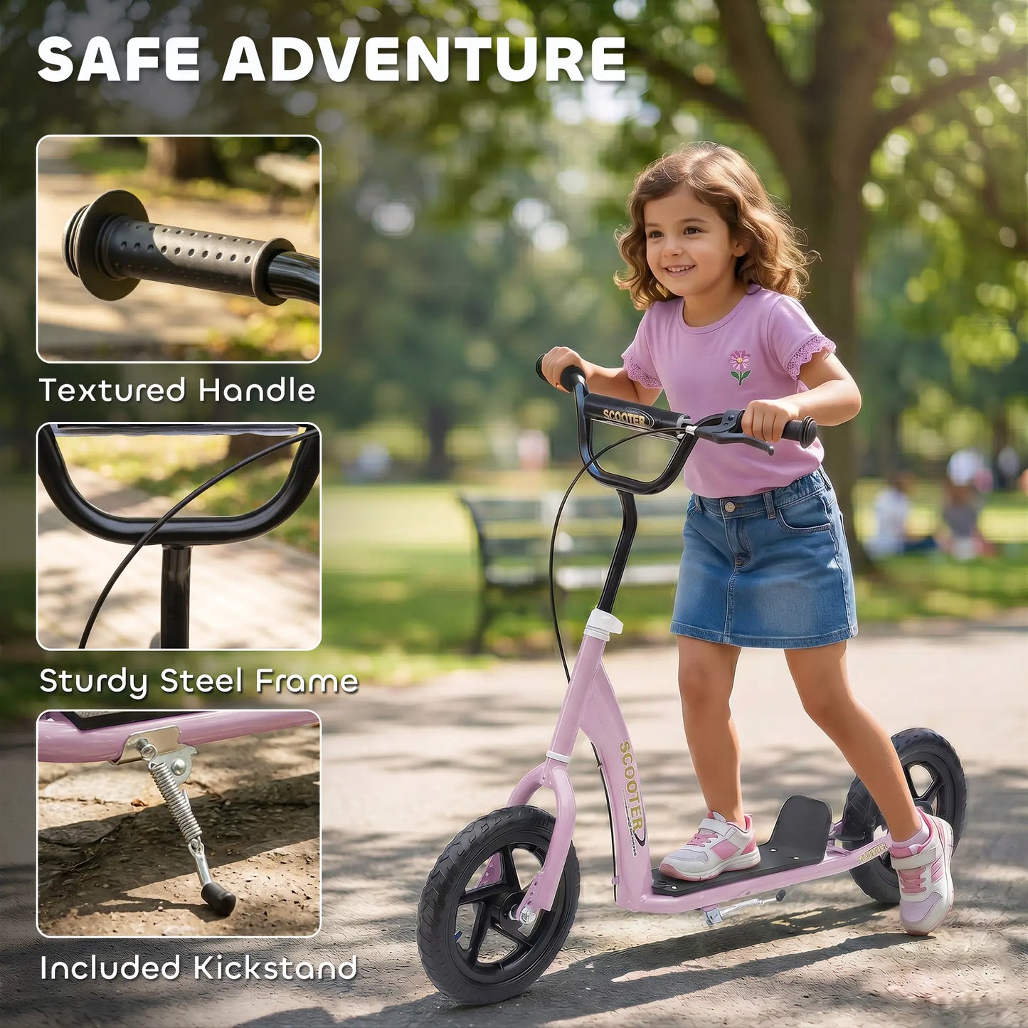 Kids Scooter Bike, 12'' Tire, for 5-12 Year Old, Pink Scooters at Gallery Canada