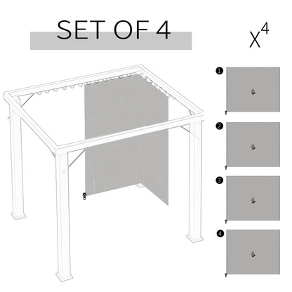 10' x 10' Gazebo Sidewall Set, 4 Panels, Light Grey Gazebo Sidewalls at Gallery Canada