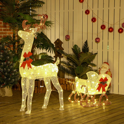 Lighted Deer Christmas Decor, 170 LED, Garden, White Christmas Deer Lights at Gallery Canada