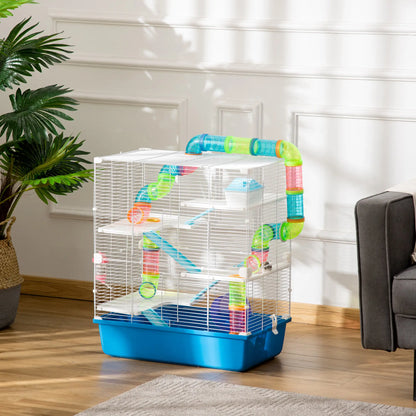 23" Large Hamster Cage, 5-Level with Tunnel Tube, Blue Hamster Cages at Gallery Canada