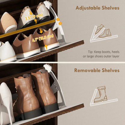 Shoe Cabinet 2 Flip Drawers, Narrow Storage, Top Shelf Shoe Storage Cabinets & Racks at Gallery Canada
