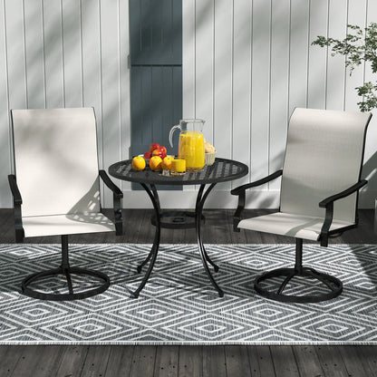 Outdoor Swivel Dining Chairs Set Of 2, High Back All Weather Mesh, White Bistro Sets at Gallery Canada