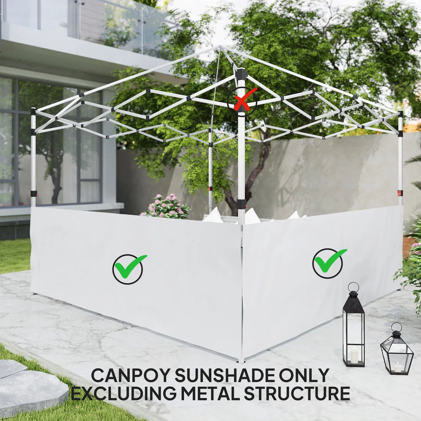 Canopy Sidewalls, 10' x 10' or 10' x 20', 2 PCS, White Gazebo Sidewalls at Gallery Canada