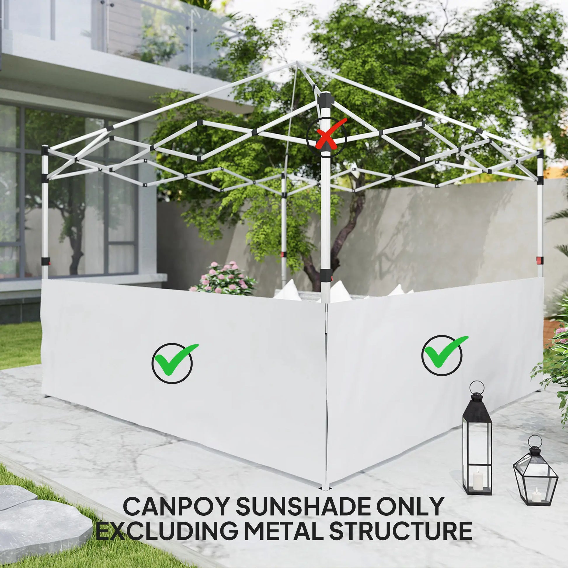 Canopy Sidewalls, 10' x 10' or 10' x 20', 2 PCS, White Gazebo Sidewalls at Gallery Canada