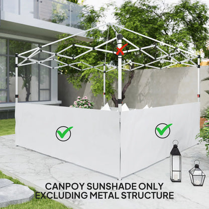 Canopy Sidewalls, 10' x 10' or 10' x 20', 2 PCS, White Gazebo Sidewalls at Gallery Canada