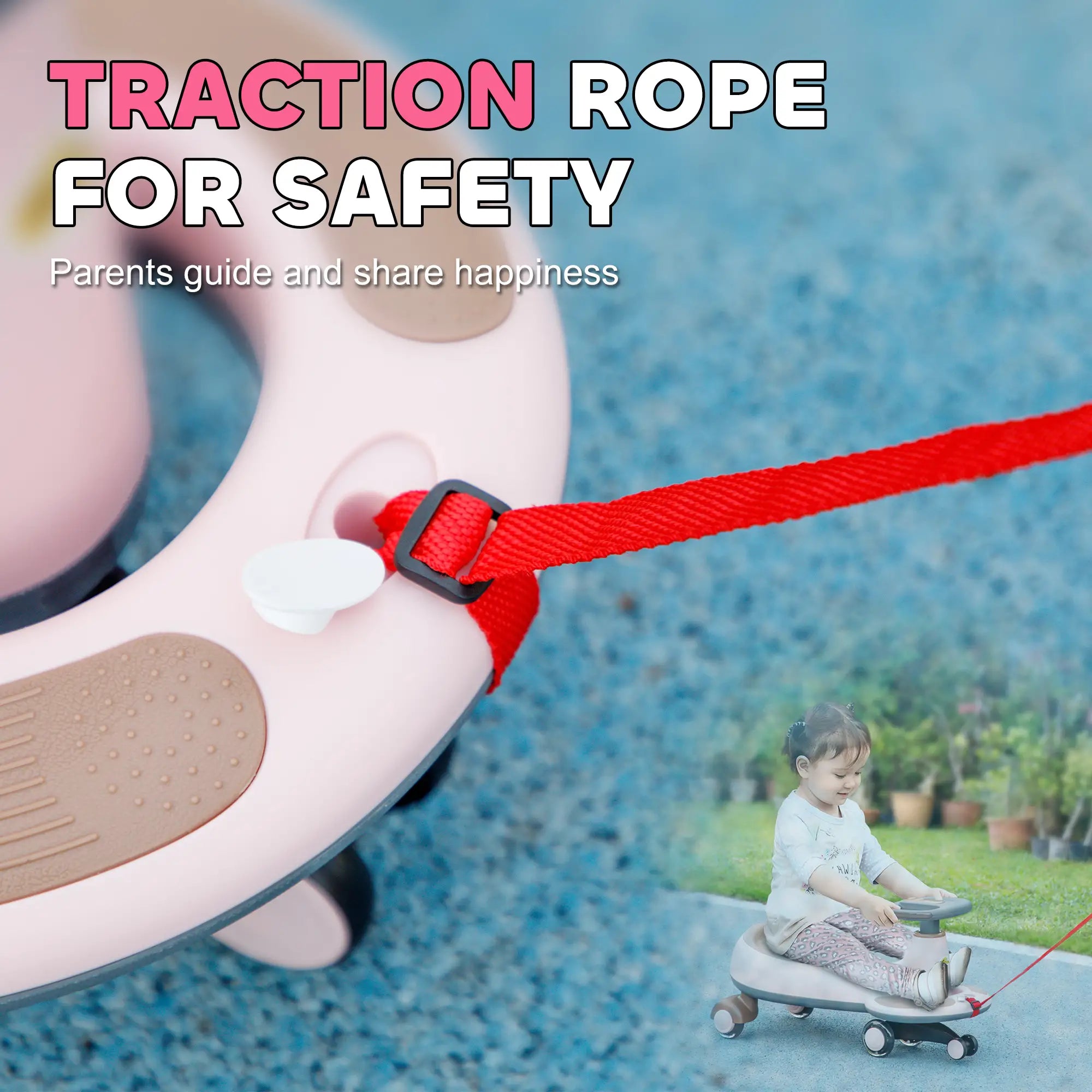 Kids Wiggle Car With Parent Rope, Music, Light, Pink Riding & Rocking Toys at Gallery Canada