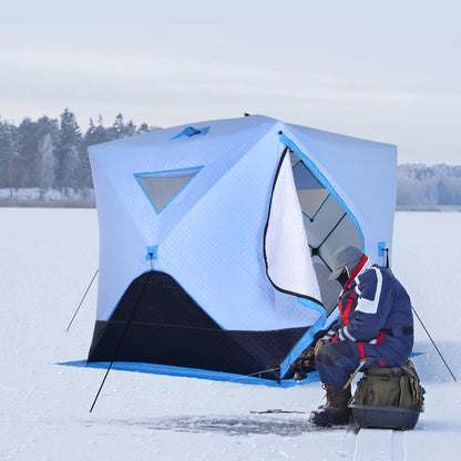4-Person Pop-Up Ice Fishing Tent, Insulated Shelter, Ventilation Windows, Double Doors, Carry Bag, -22℉ Ice Fishing Tents at Gallery Canada