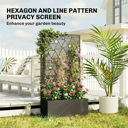 Metal Planter Box With Trellis, 44.5" Tall, Raised Garden Bed Galvanized Planter Boxes at Gallery Canada