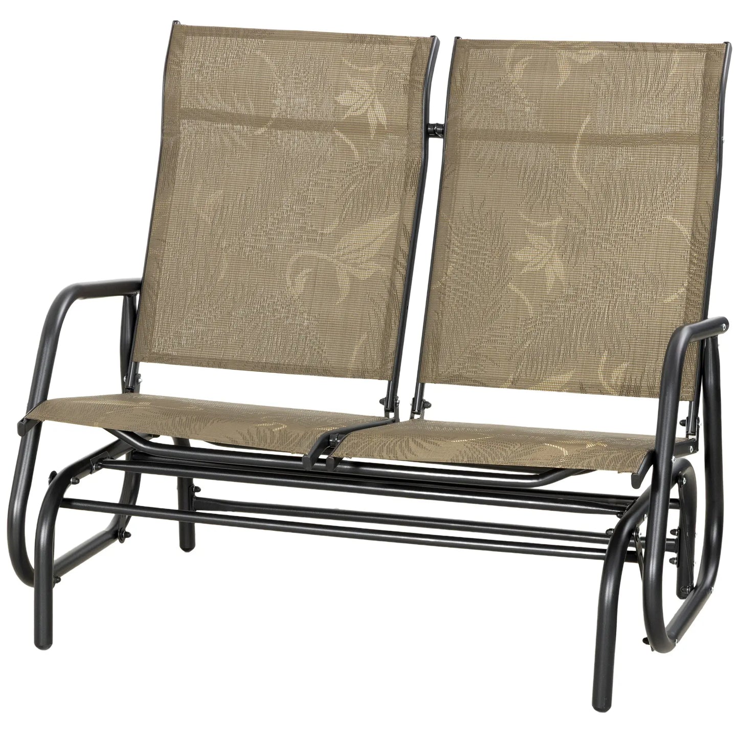 Outdoor Glider Bench, 2 Person, Brown Outdoor Gliders Brown, Black at Gallery Canada