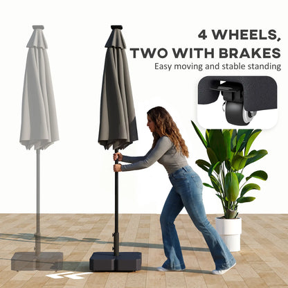 Heavy Duty Outdoor Umbrella Stand, 1.5"/1.9" Poles, Wheels With Brake, Black Umbrella Bases at Gallery Canada