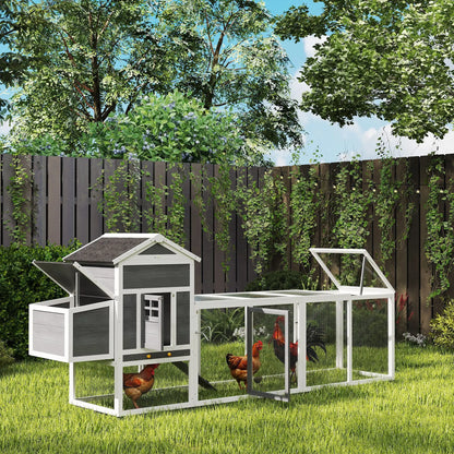Extra Large Chicken Coop, 117", Asphalt Roof, Slide-out Tray, Nesting Box, Grey Chicken Coops at Gallery Canada
