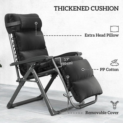 2pcs Zero Gravity Chair, Adjustable Backrest, Folding Sun Lounger, Grey Lounger Chairs at Gallery Canada