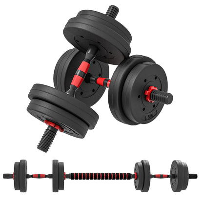 33lbs Adjustable Dumbbell Set, Hand Weights for Fitness, Black and Red Dumbbells & Barbells at Gallery Canada