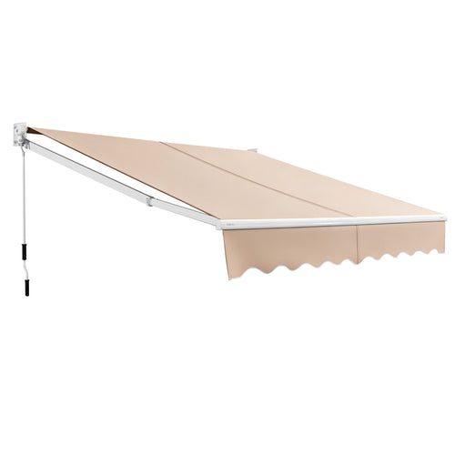 8FT × 6.5FT Retractable Aluminum Patio Sun Awning, Beige