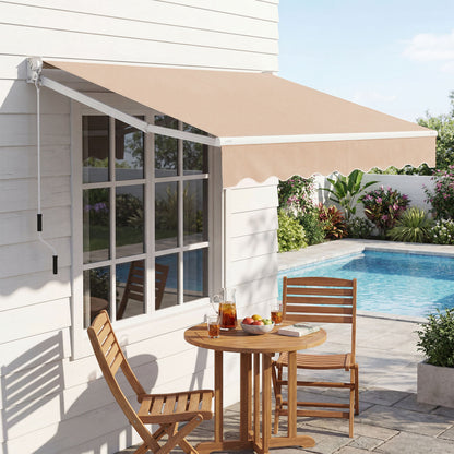 8FT × 6.5FT Retractable Aluminum Patio Sun Awning, Beige Canopies at Gallery Canada