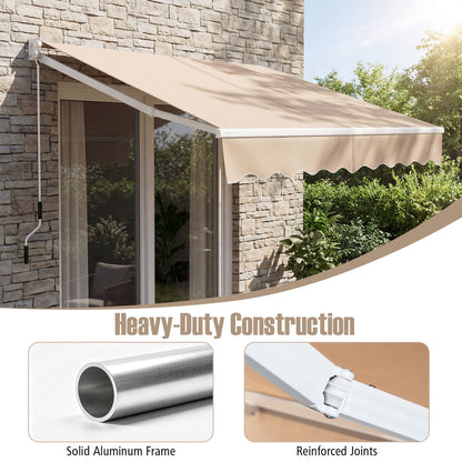 8FT × 6.5FT Retractable Aluminum Patio Sun Awning, Beige Canopies at Gallery Canada