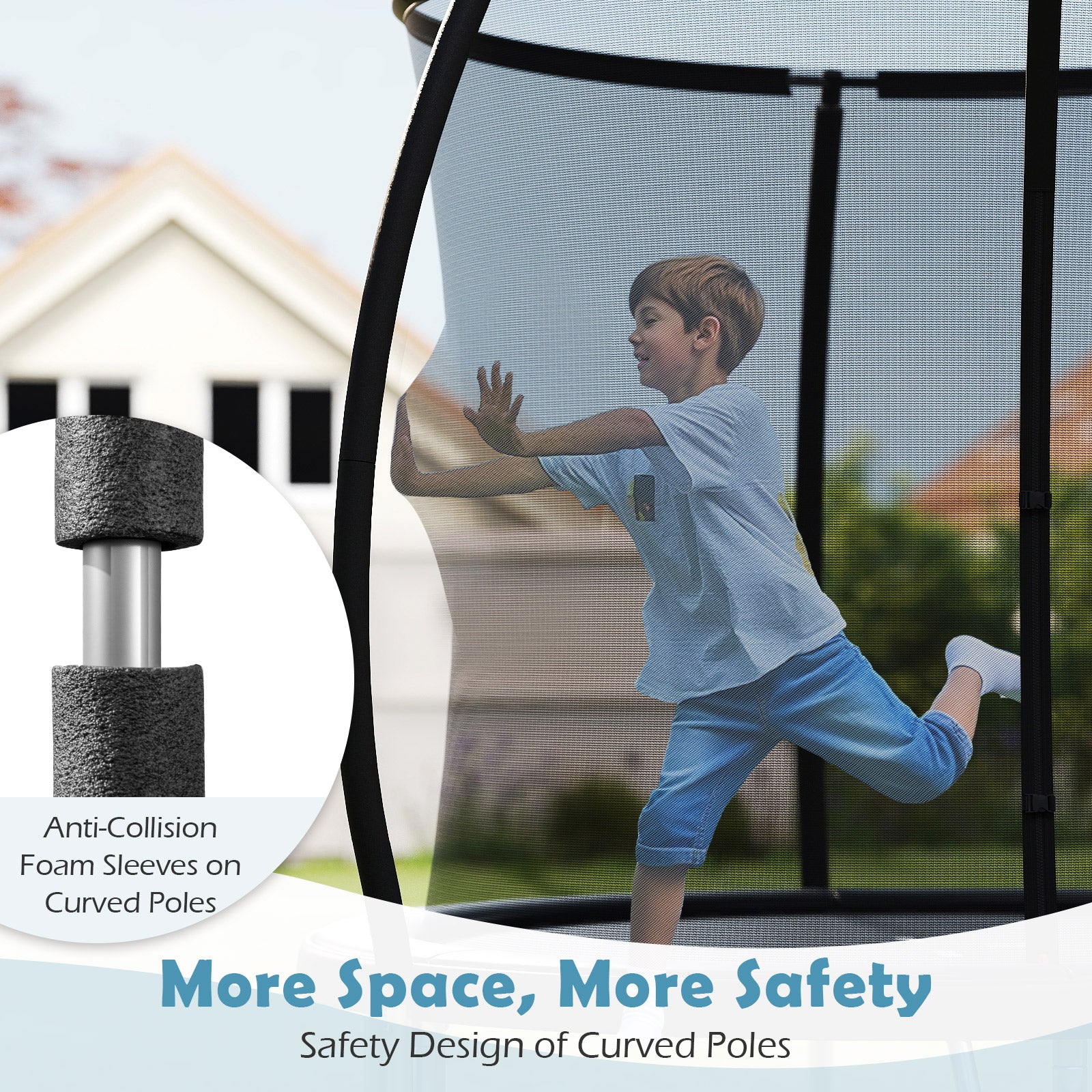8FT Outdoor Heavy-Duty Trampoline, Black Trampolines at Gallery Canada