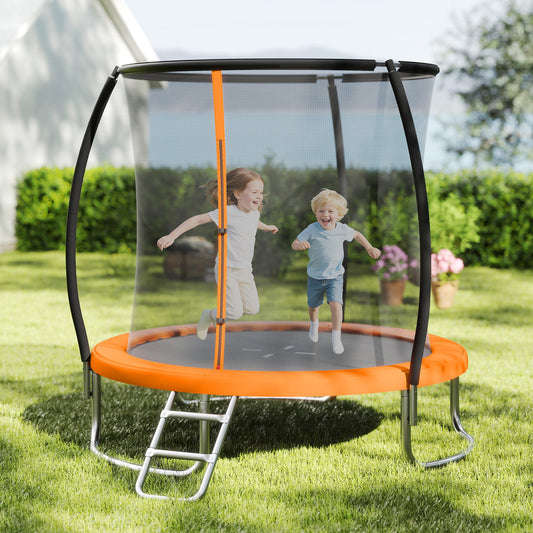 8FT Heavy-Duty Outdoor Trampoline, Orange Trampolines Orange at Gallery Canada
