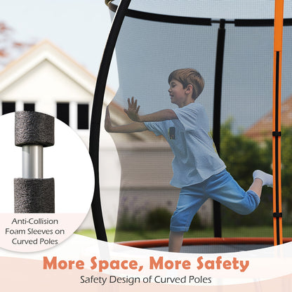 8FT Heavy-Duty Outdoor Trampoline, Orange Trampolines at Gallery Canada