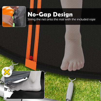 8FT Heavy-Duty Outdoor Trampoline, Orange Trampolines at Gallery Canada