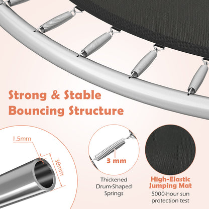 8FT Heavy-Duty Outdoor Trampoline, Orange Trampolines at Gallery Canada