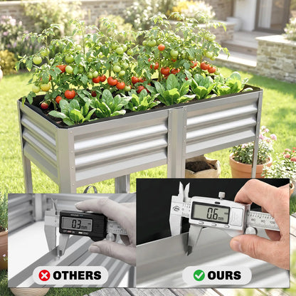 Raised Garden Bed With Legs, 31.5", Silver Elevated Garden Beds at Gallery Canada