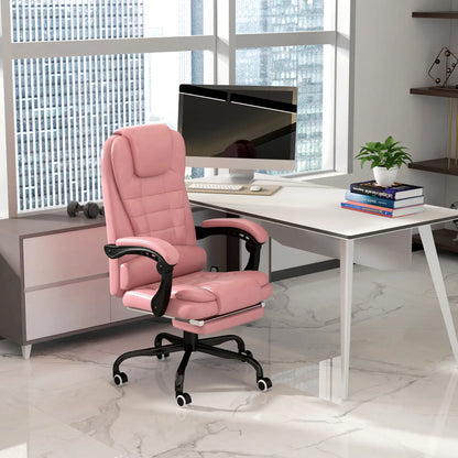 7-Point Vibrating Massage Chair, Reclining with Footrest, Pink Massage Chairs at Gallery Canada