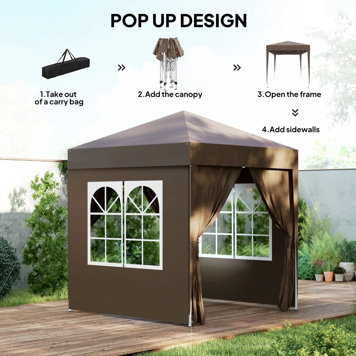 6.6'x6.6' Pop Up Canopy Tent, Instant Sun Shelter Gazebo, Coffee Pop Up Canopies at Gallery Canada