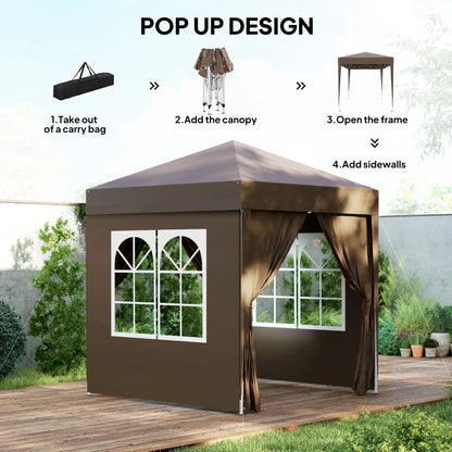 6.6'x6.6' Pop Up Canopy Tent, Instant Sun Shelter Gazebo, Coffee Pop Up Canopies at Gallery Canada