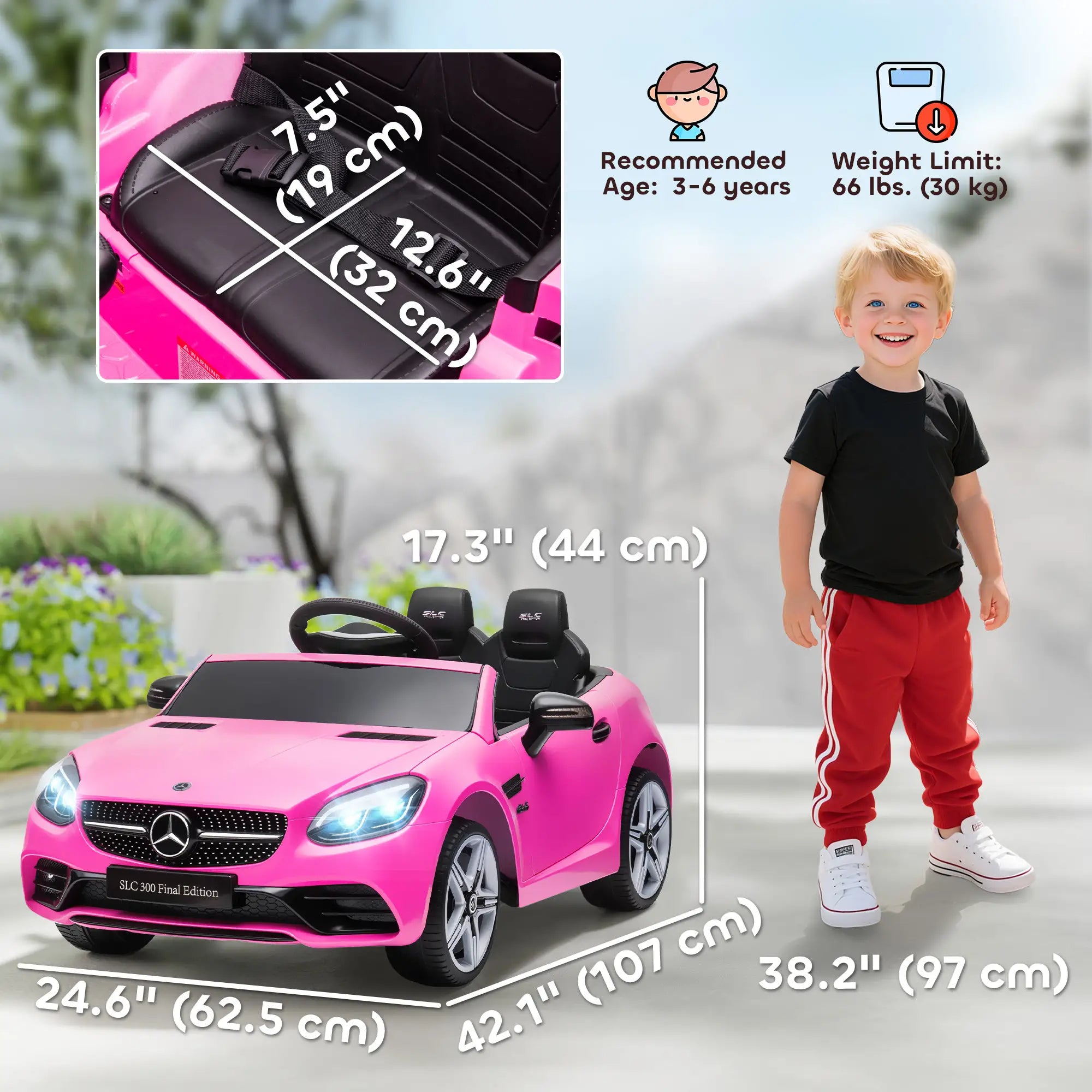12V Ride On Car, Parent Remote, Two Motors, Music, Lights, Pink, 3-6 Years Electric Toy Cars at Gallery Canada