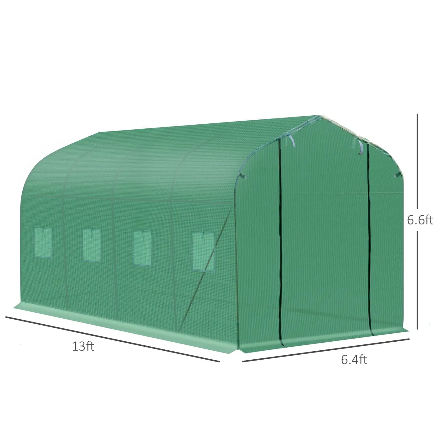 13' x 6.5' x 6.5' Walk-In Greenhouse, Plant Grow Tent, Green Plastic Greenhouses at Gallery Canada