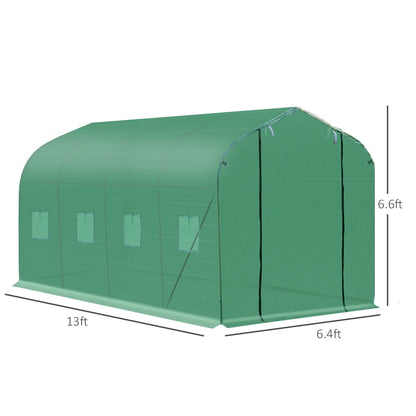 13' x 6.5' x 6.5' Walk-In Greenhouse, Plant Grow Tent, Green Plastic Greenhouses at Gallery Canada