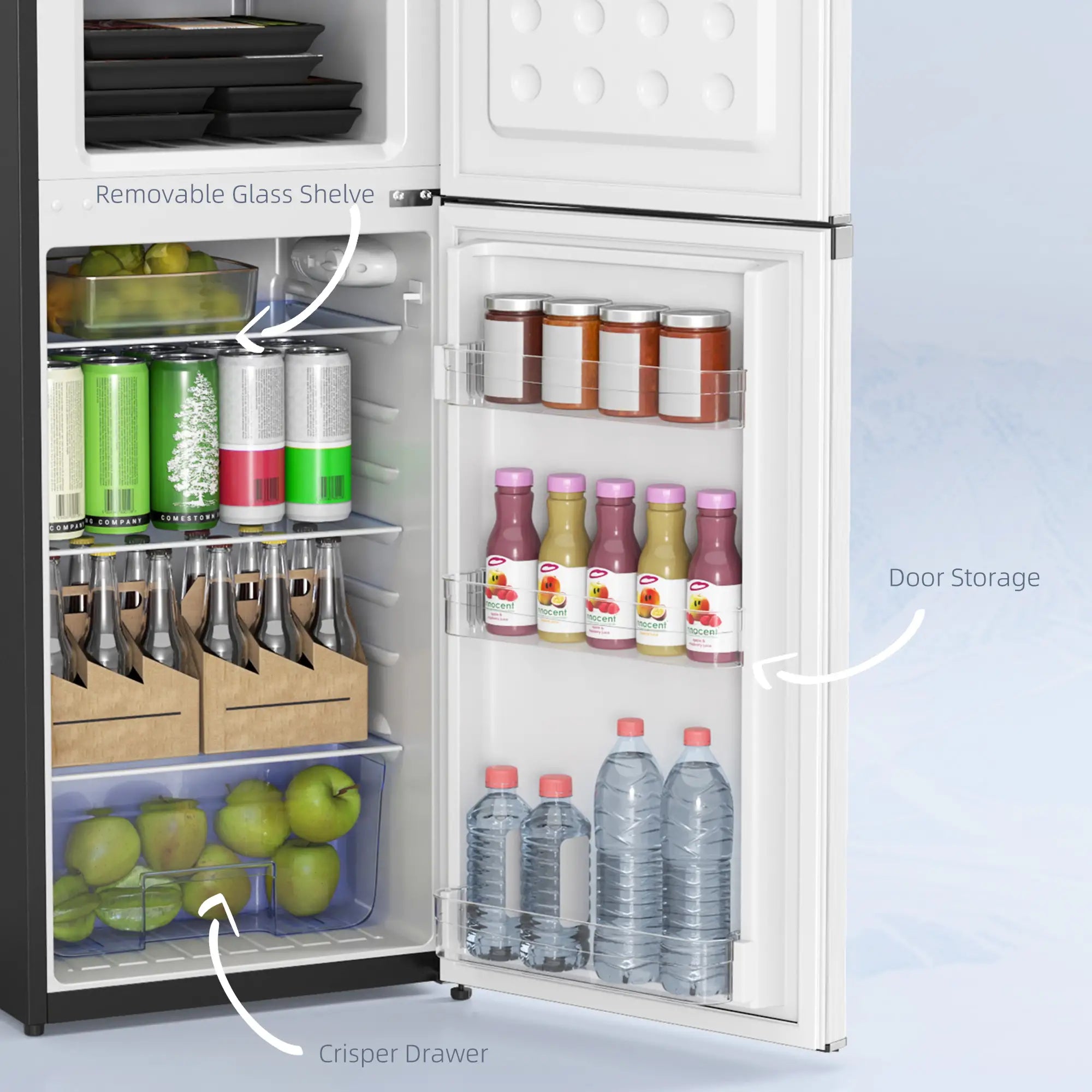 Double Door Mini Fridge with Freezer, 4.6 Cu.Ft, Silver Small Kitchen Appliances at Gallery Canada