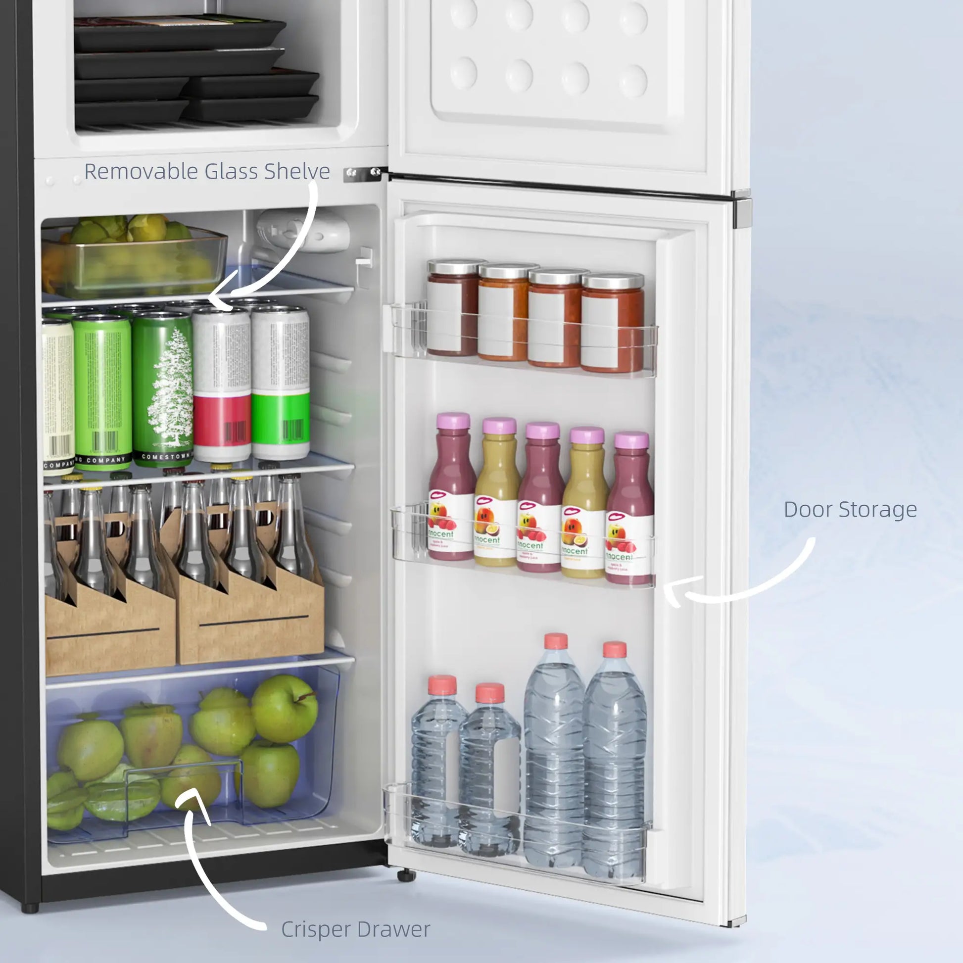 Double Door Mini Fridge with Freezer, 4.6 Cu.Ft, Silver Small Kitchen Appliances at Gallery Canada