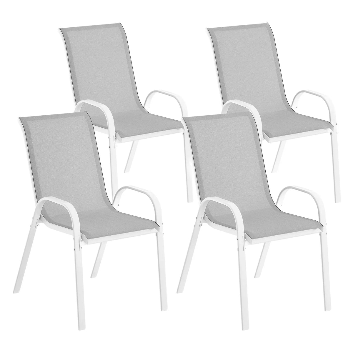 Outdoor Dining Chairs, Stackable With High Back, Breathable Mesh Seat, White Outdoor Dining Sets at Gallery Canada