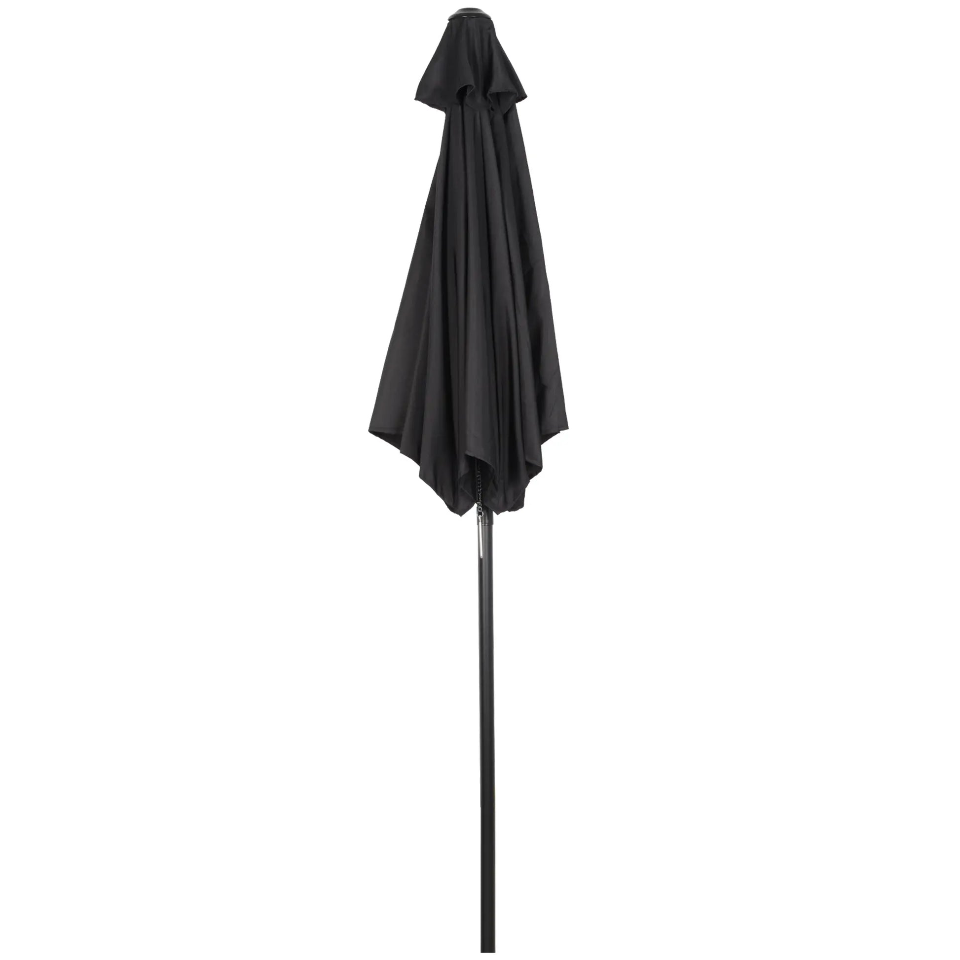 6.6FT Outdoor Patio Umbrella, 6 Solid Ribs, Black Patio Umbrellas Black at Gallery Canada