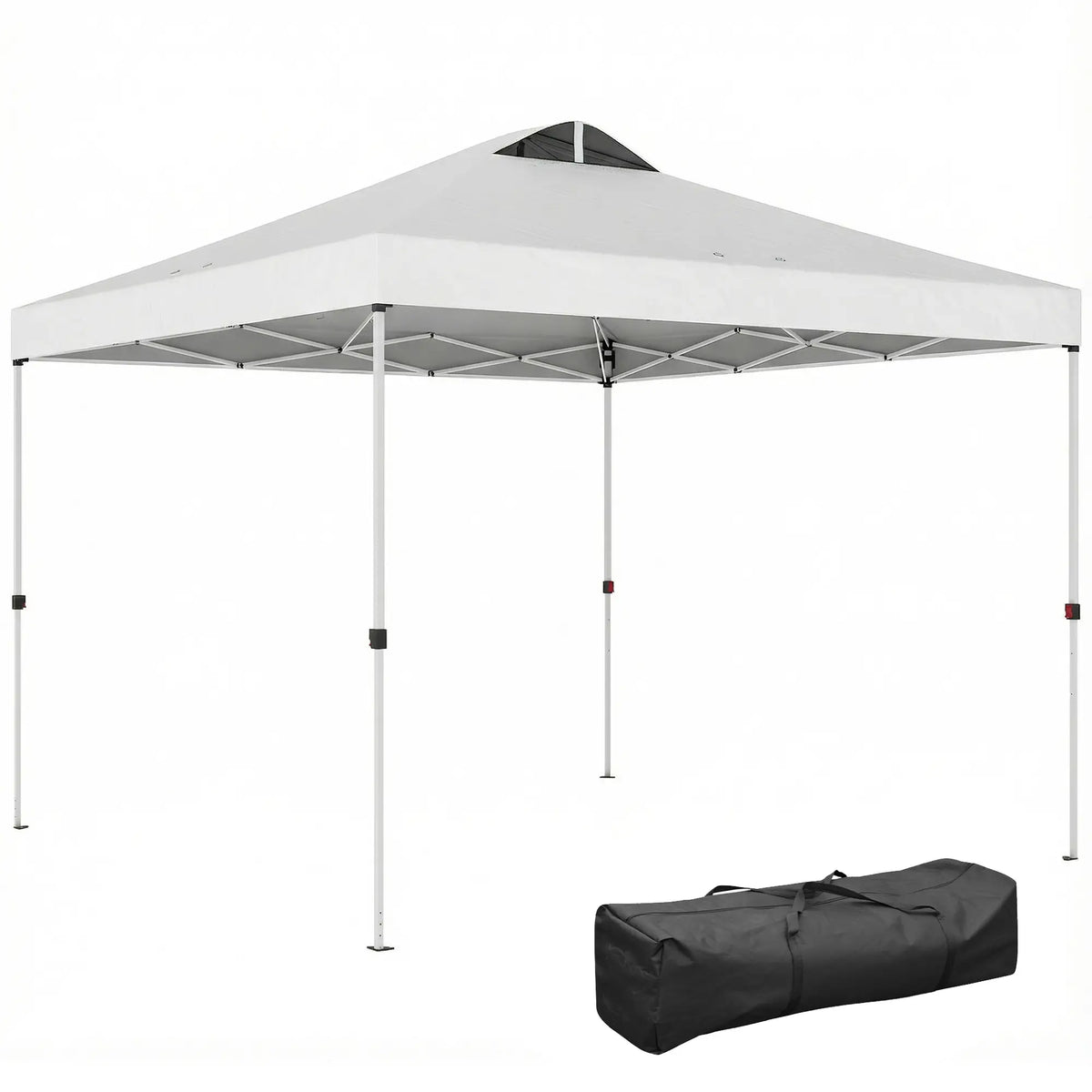 Tente à Dôme Pop-Up, Imperméable, 9,8' x 9,8', Avec Sac de Transport, Blanc