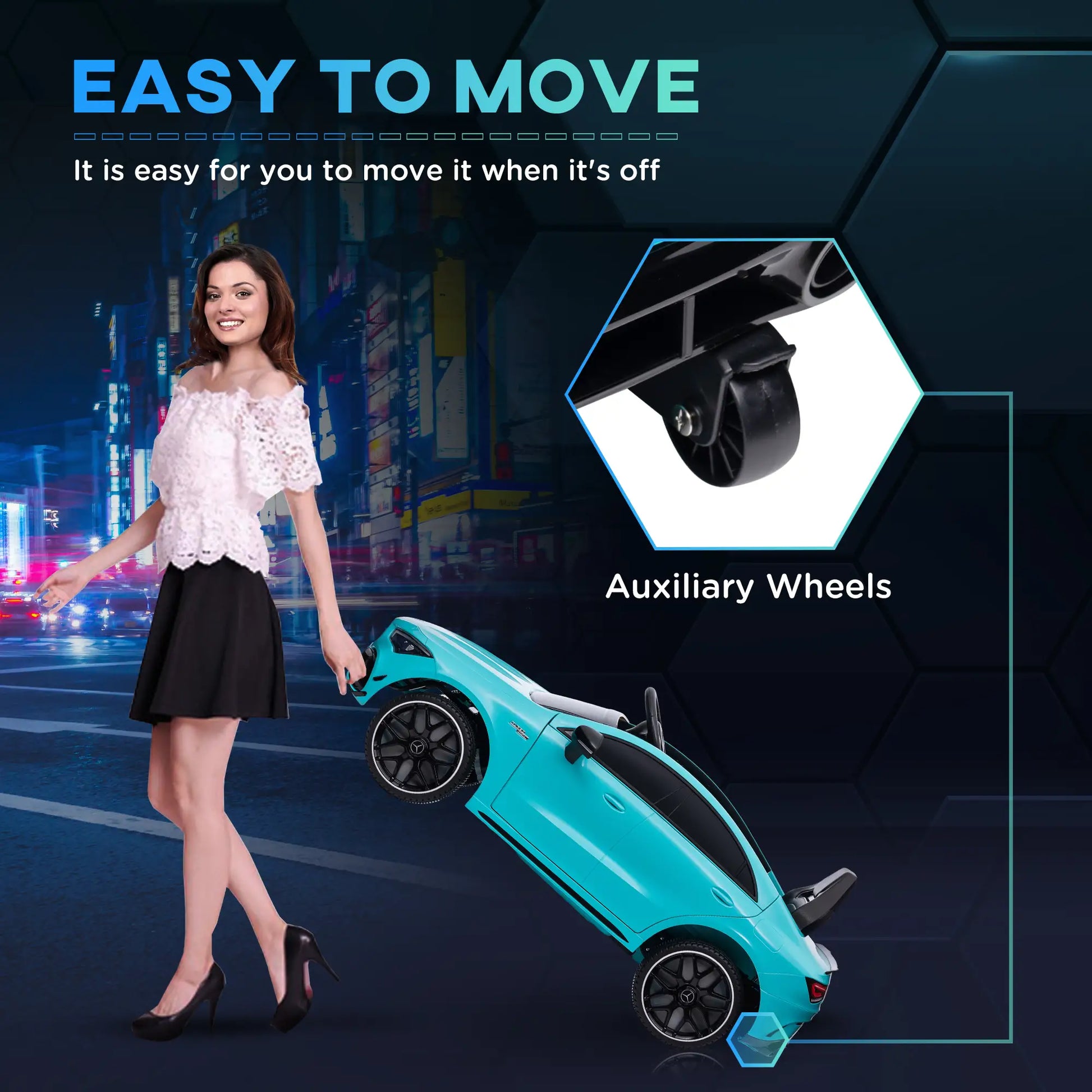 12V Ride On Car, Remote Control, Spring Suspension, Light Blue Electric Toy Cars at Gallery Canada