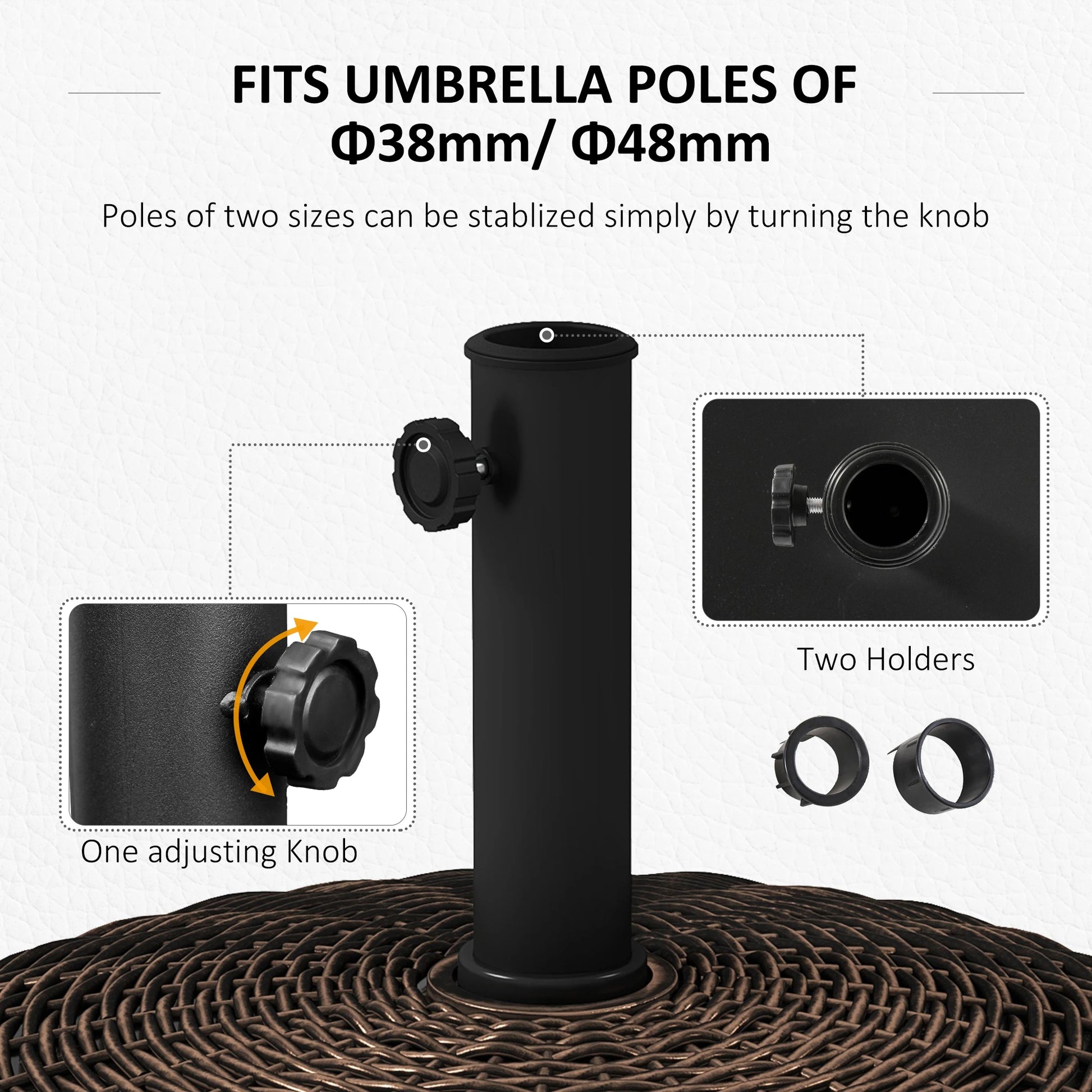 20.5" Round Parasol Base, Resin Umbrella Stand, Outdoor, Bronze Umbrella Bases at Gallery Canada