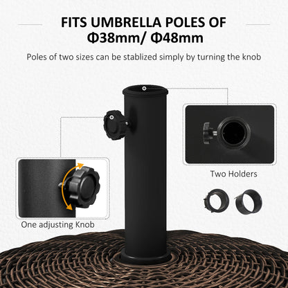 20.5" Round Parasol Base, Resin Umbrella Stand, Outdoor, Bronze Umbrella Bases at Gallery Canada