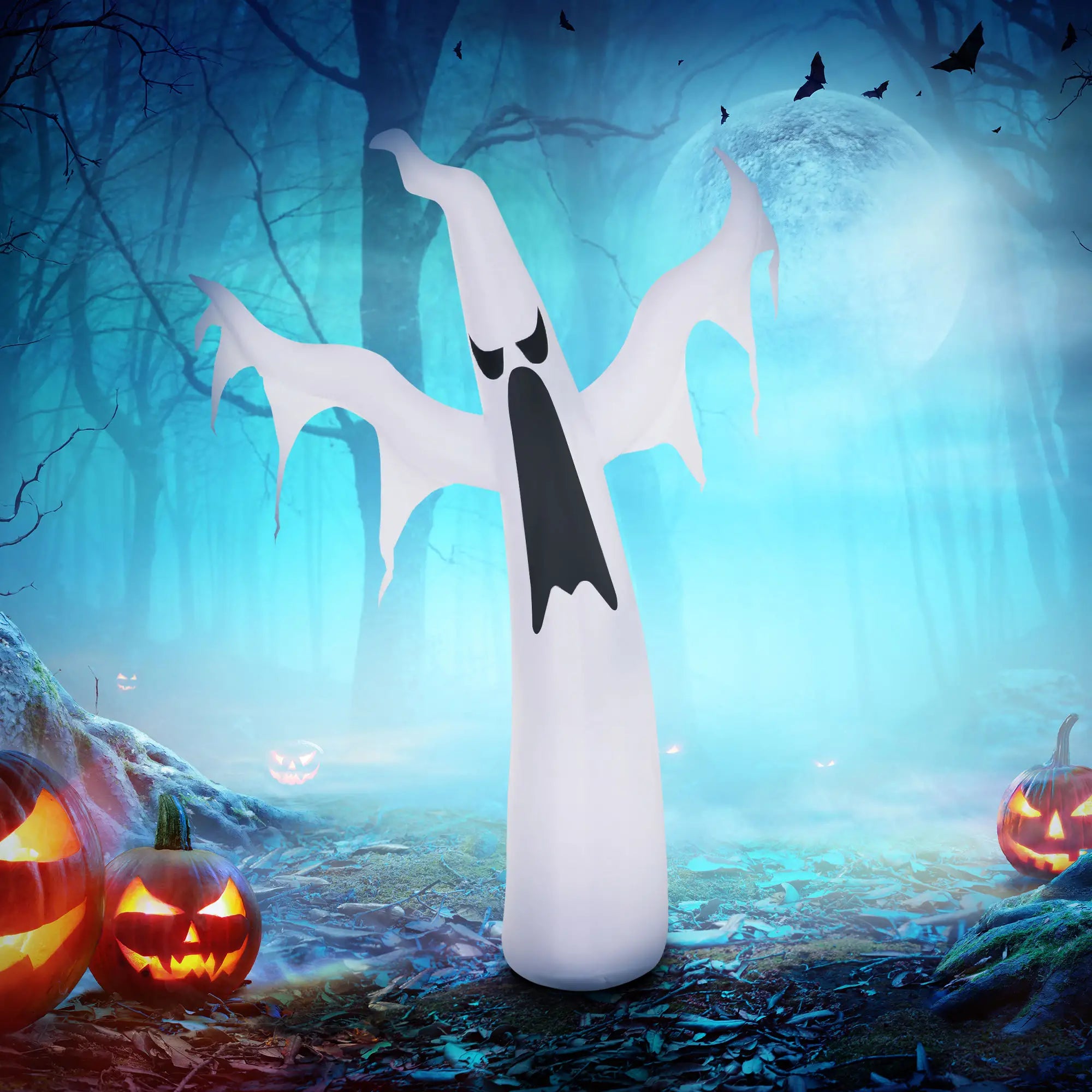 6FT Tall Halloween Inflatable Ghost, Outdoor Yard Decoration with LED Lights, White Halloween Decorations at Gallery Canada