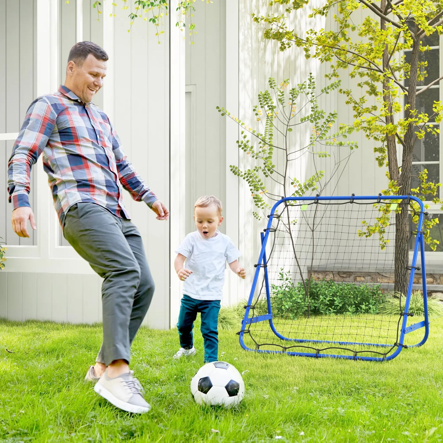 Volleyball Rebounder Net, Adjustable Soccer Rebounder, Blue Football at Gallery Canada