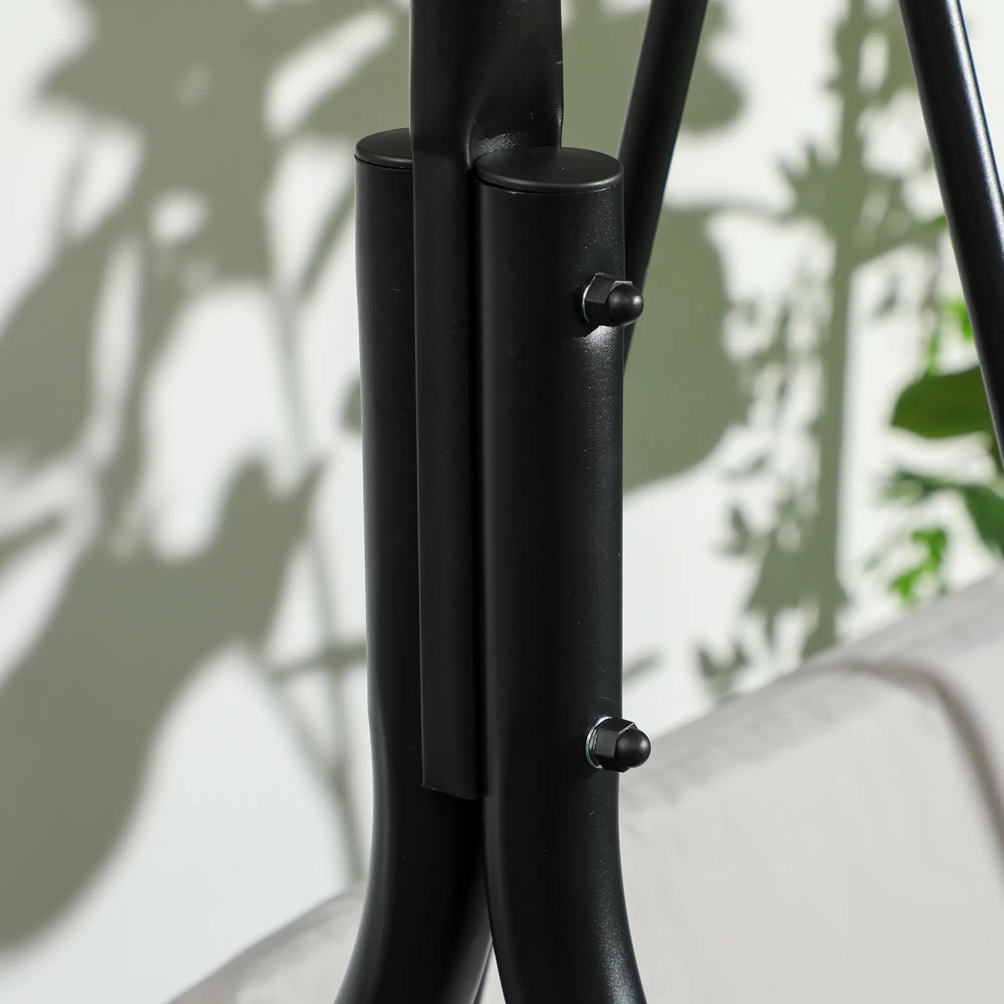 1-Seat Outdoor Porch Swing Patio Swing with Adjustable Canopy, Removable Seat and Back Cushion for Garden, Poolside Patio Swings with Stand at Gallery Canada