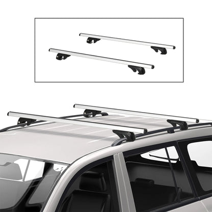 2pc Lockable Aluminum Roof Rack Cross Bars, Adjustable Luggage Carrier (53"), Silver Automotive at Gallery Canada