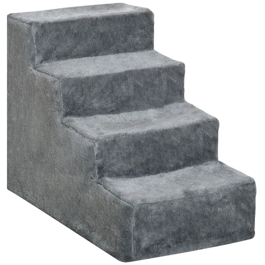 4-Step Dog Ramp for Sofa, Bed, Couch, Removable Cover, Light Grey Dog Stairs Light Grey at Gallery Canada