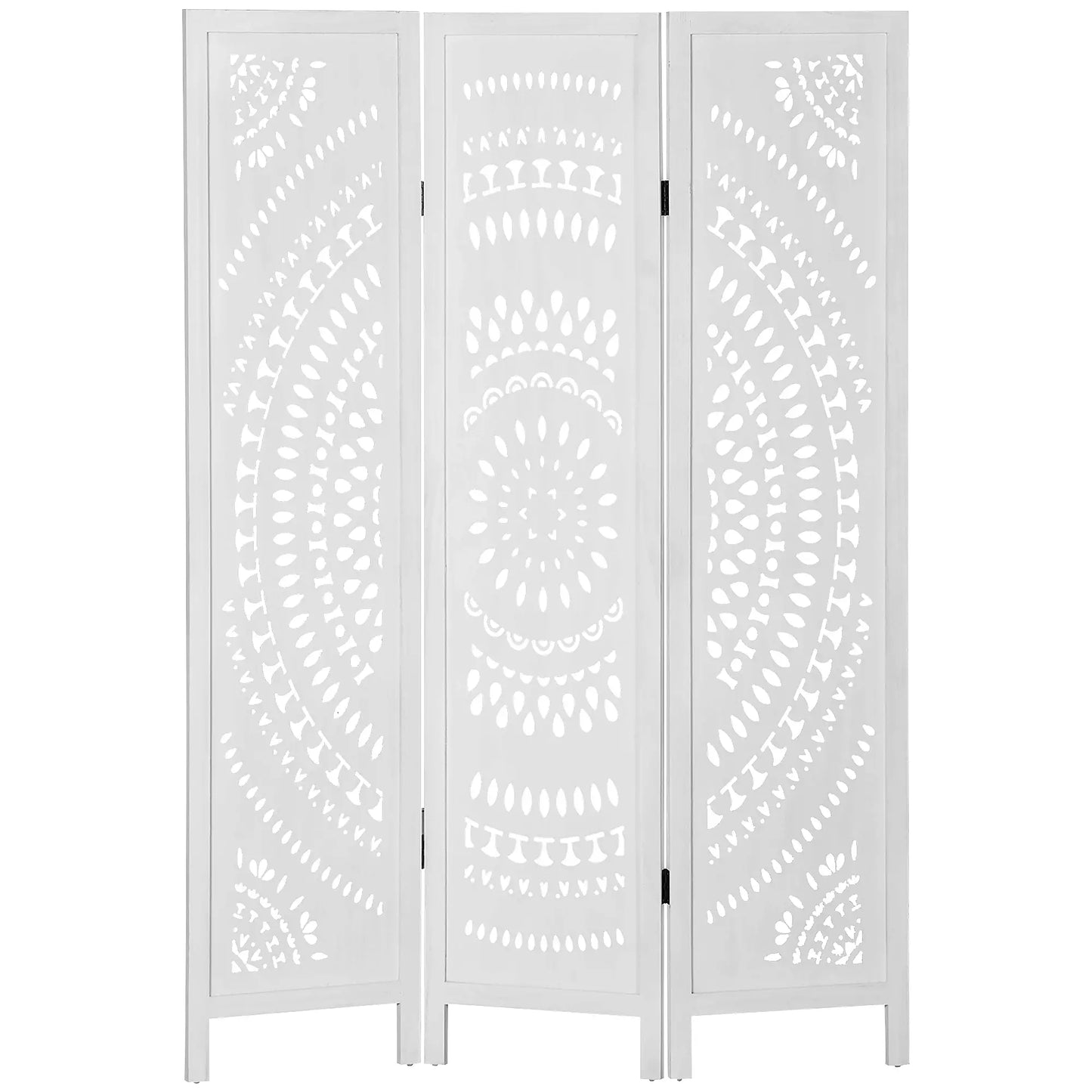 Séparateur de pièce 3 panneaux, 5,6 pieds de haut, écran de confidentialité pliant portable, blanc