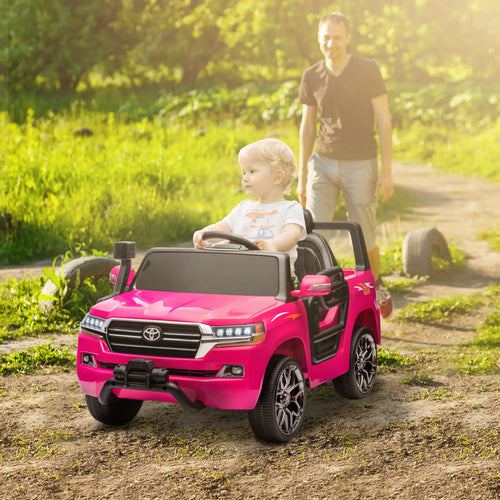 12V Licensed Kids Car, Remote Control, Four Wheel Spring Suspension, Pink