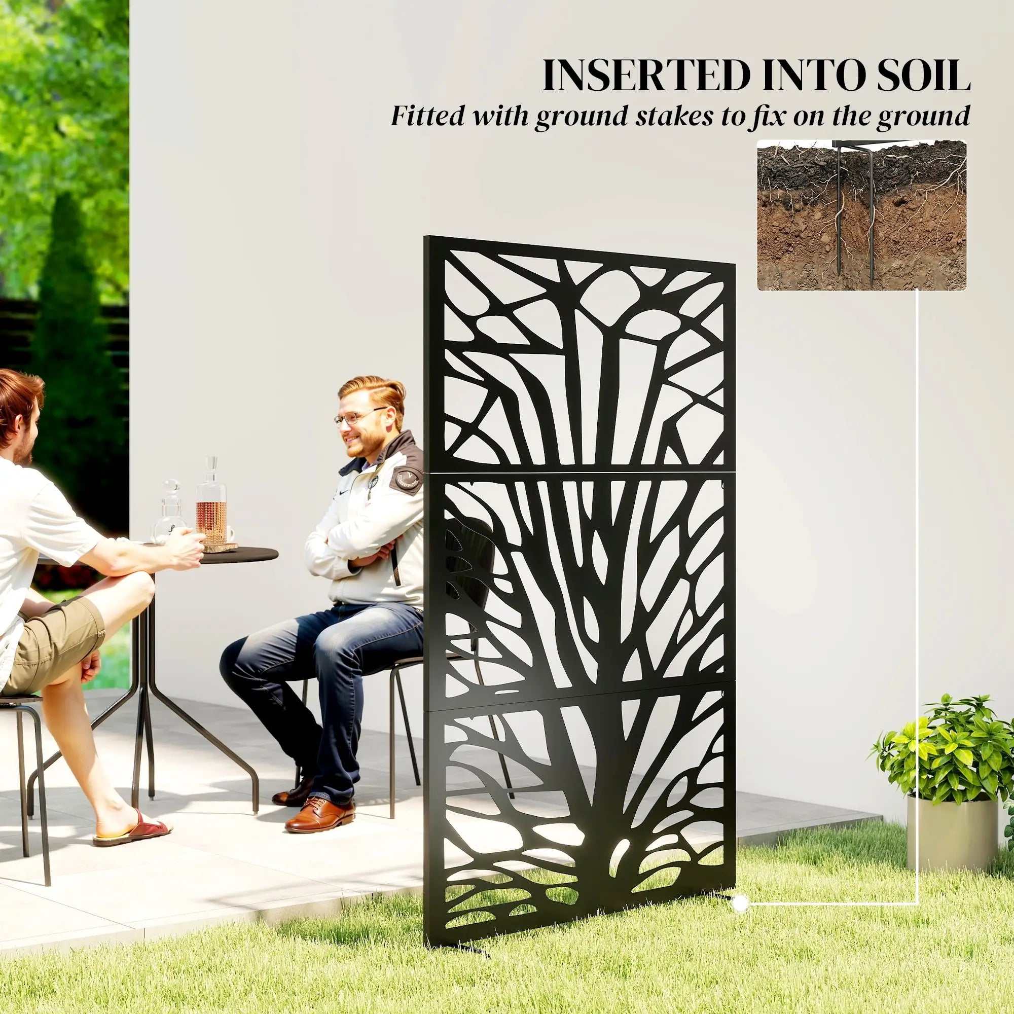 Metal Outdoor Privacy Screen, 72