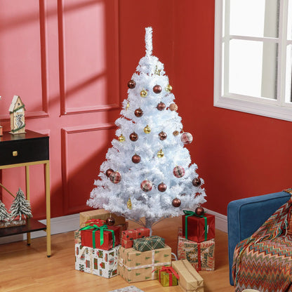 5ft Artificial Christmas Tree, 536 Branch Tips, Metal Stand, White White Christmas Trees at Gallery Canada